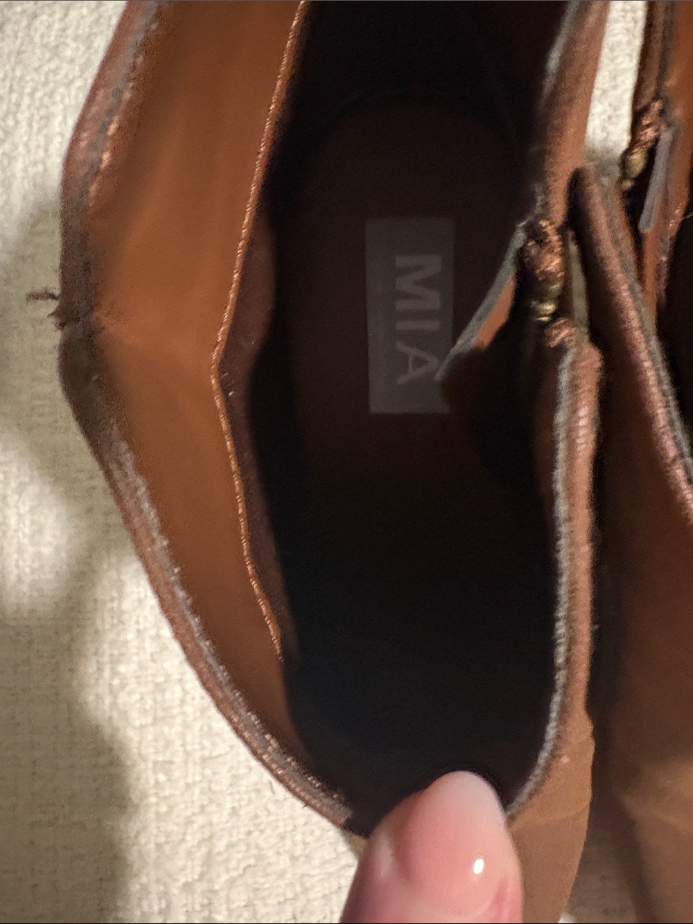 MIA Women's Chestnut Pointed Toe Ankle Boots - Picture 2 of 4